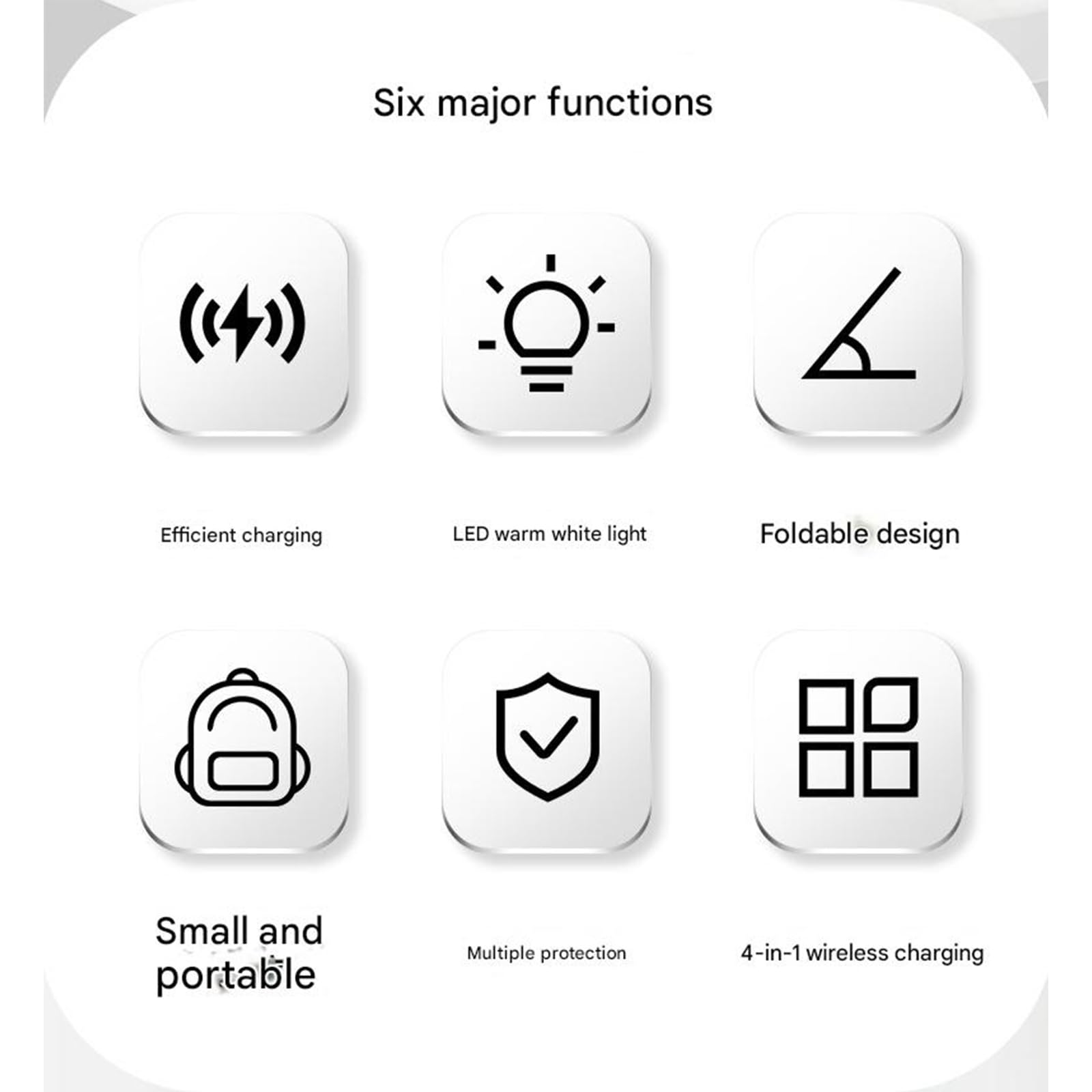 QI2 Stazione ricarica rapida magnetica intelligente 3, Black | Rilevamento automatico della ricarica rapida con lampada ambientale e illuminazione a LED per organizer da