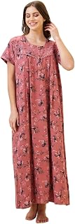 AV2 Women Printed Cotton Nightwear Nighty|Womens Night Wear Maxi-7282 Price In India
