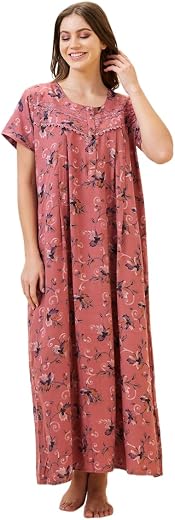 AV2 Women Printed Cotton Nightwear Nighty|Womens Night Wear Maxi-7282