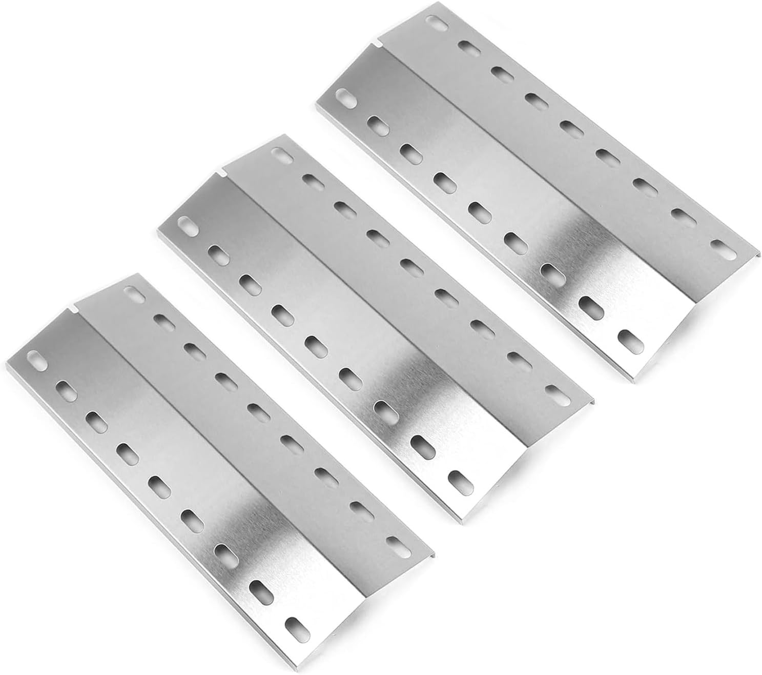 Denmay 39.5 x 15 cm Universal Burner Cover Replacement Parts for Landmann Grillchef, Landmann Triton, Landmann Minton, Landmann Avalon, Grandhall Maxim GT4, Stainless Steel Flame Distributor Pack of 3
