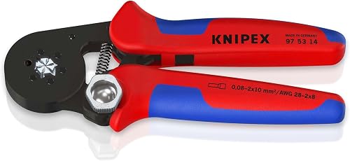 Knipex Pince à sertir auto-ajustable pour embouts de câble avec accès latéral avec poignées multimatières 180 mm, 97 53 14 - 1