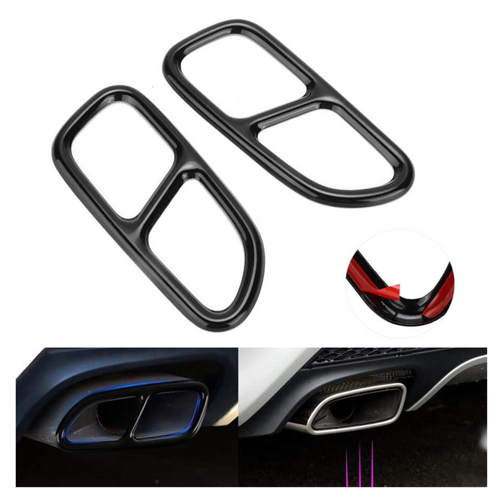Silenciador Escape Reemplazo Salida Marco Cuádruple Embellecedor Punta Escape para Mercedes para Benz CLA SLK R172 SL R231 Escape Sonido Turbo