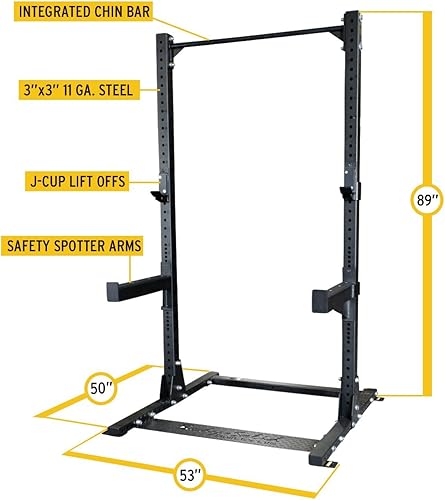 Miniatura 4 de Body-Solid SPR500 - Soporte para sentadillas con barra de dominadas, soporte para sentadillas para gimnasio en casa, perfecto para entrenamientos y