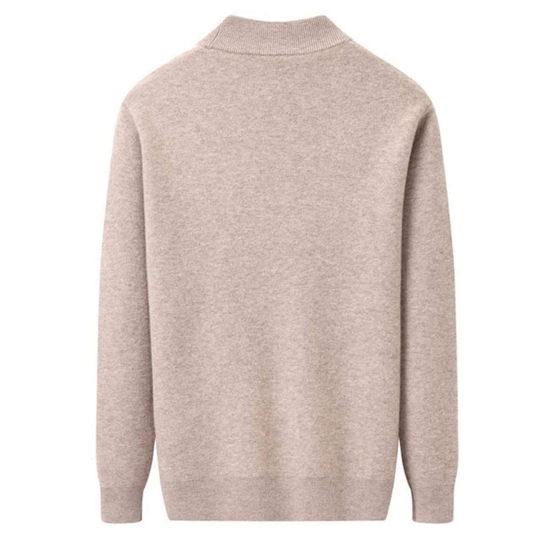 WEGUKRI Inverno che ispessisce il maglione puro del cachemire di 100%, gli uomini metà alto collare lavorato a maglia inferiore pullover, D, XL