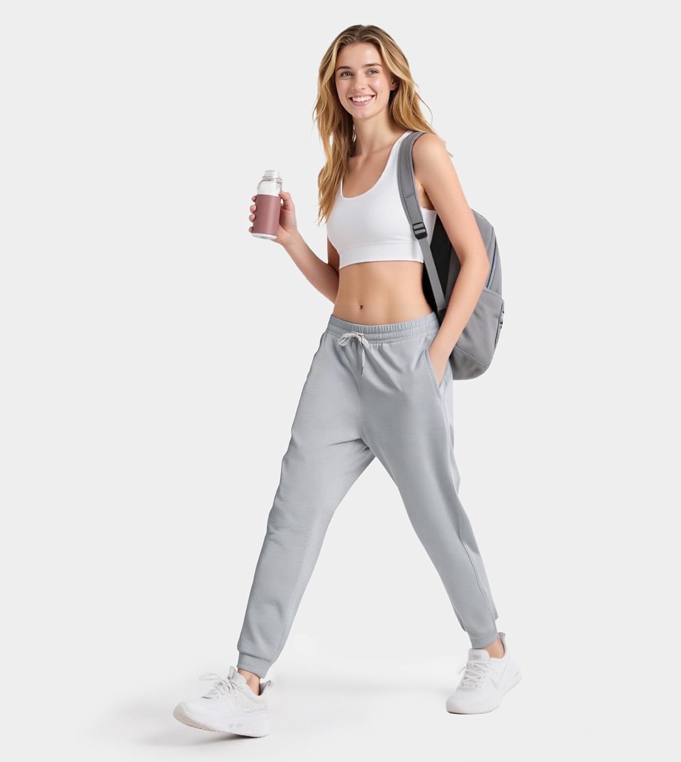 Fioboc Women's Joggers Pants with Pockets, Drawstring Running Sweatpants for Women Lounge Athletic Workout Jogging - Image 5