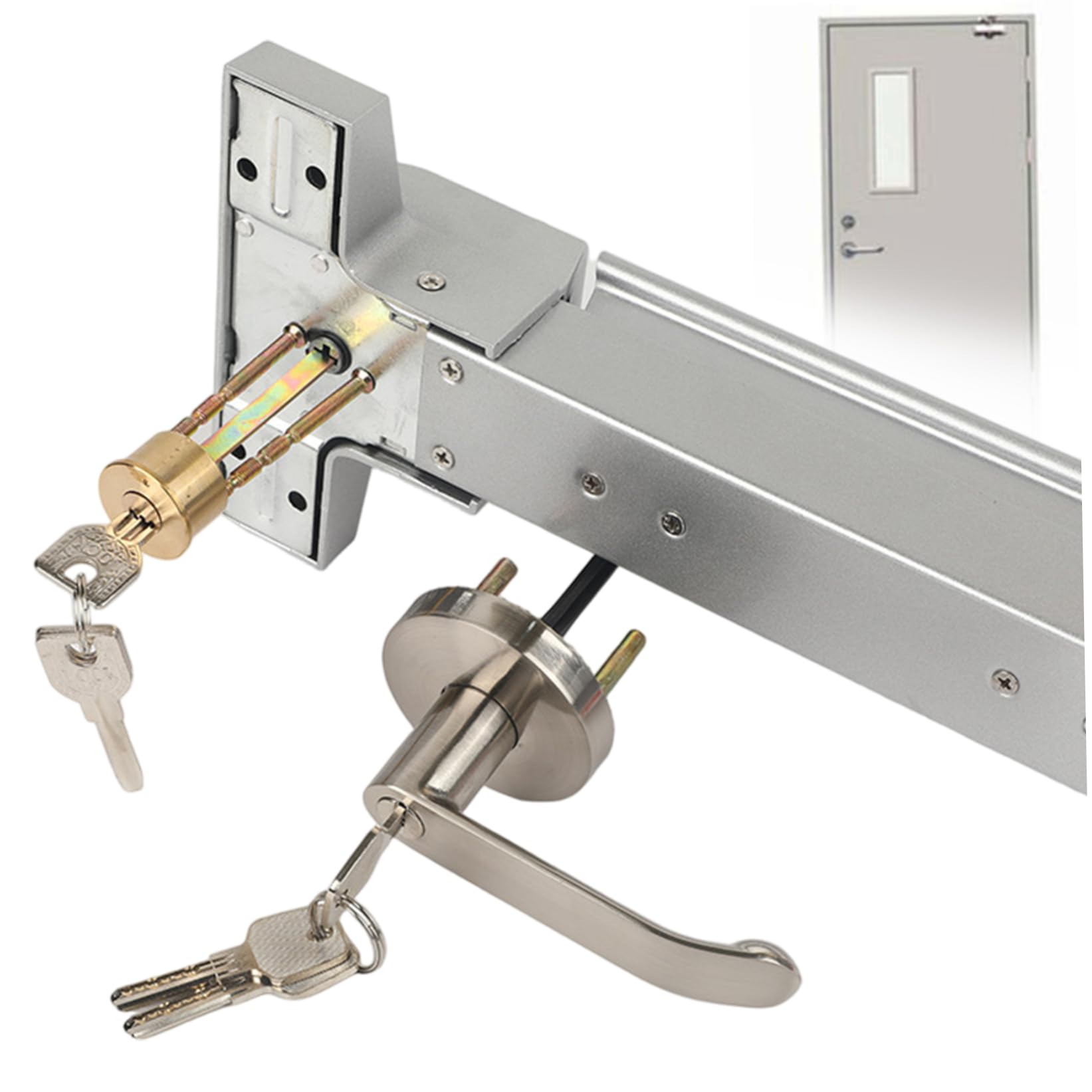 Barres anti-panique pour portes de secours et dispositif barre poussée en fer 25"
