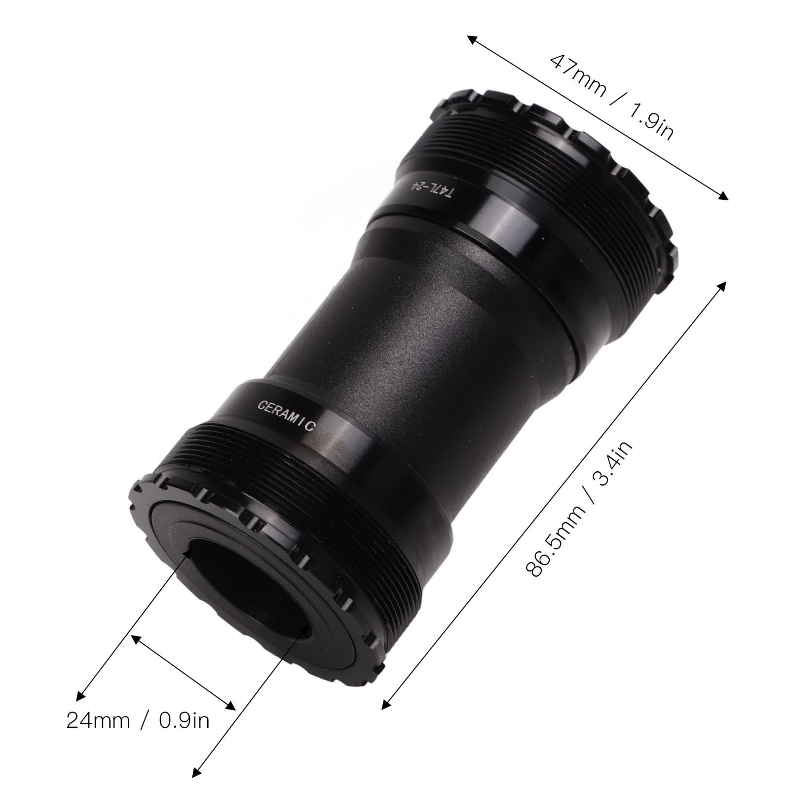 Soporte Inferior Bicicleta, Rodamientos Cerámica Alta Durabilidad, Eje 24mm T47 para Ciclistas Profesionales y Aficionados en Carretera y Montaña
