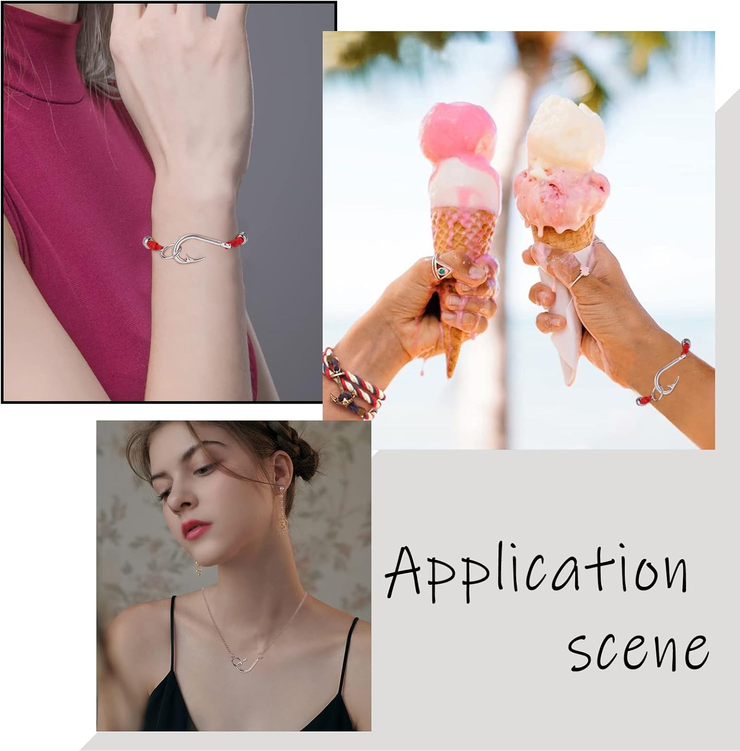 PH PandaHall Fish Hook Charm, 40pcs 2 Colors Fishhooks Charms Pendants Tibetan Alloy Hook Pendants Metal Dangle Charms for DIY Jewelry Necklace Earrings Bracelet Making Accessories - Image 2