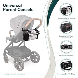 WONDERFOLD Universal Parent Console Stroller Organizer with 2 Insulated Cup Holders, Hook & Loop Handle Attachment, 2 Storage Pockets, Removable Shoulder Strap, Van Gogh Museum Sketches