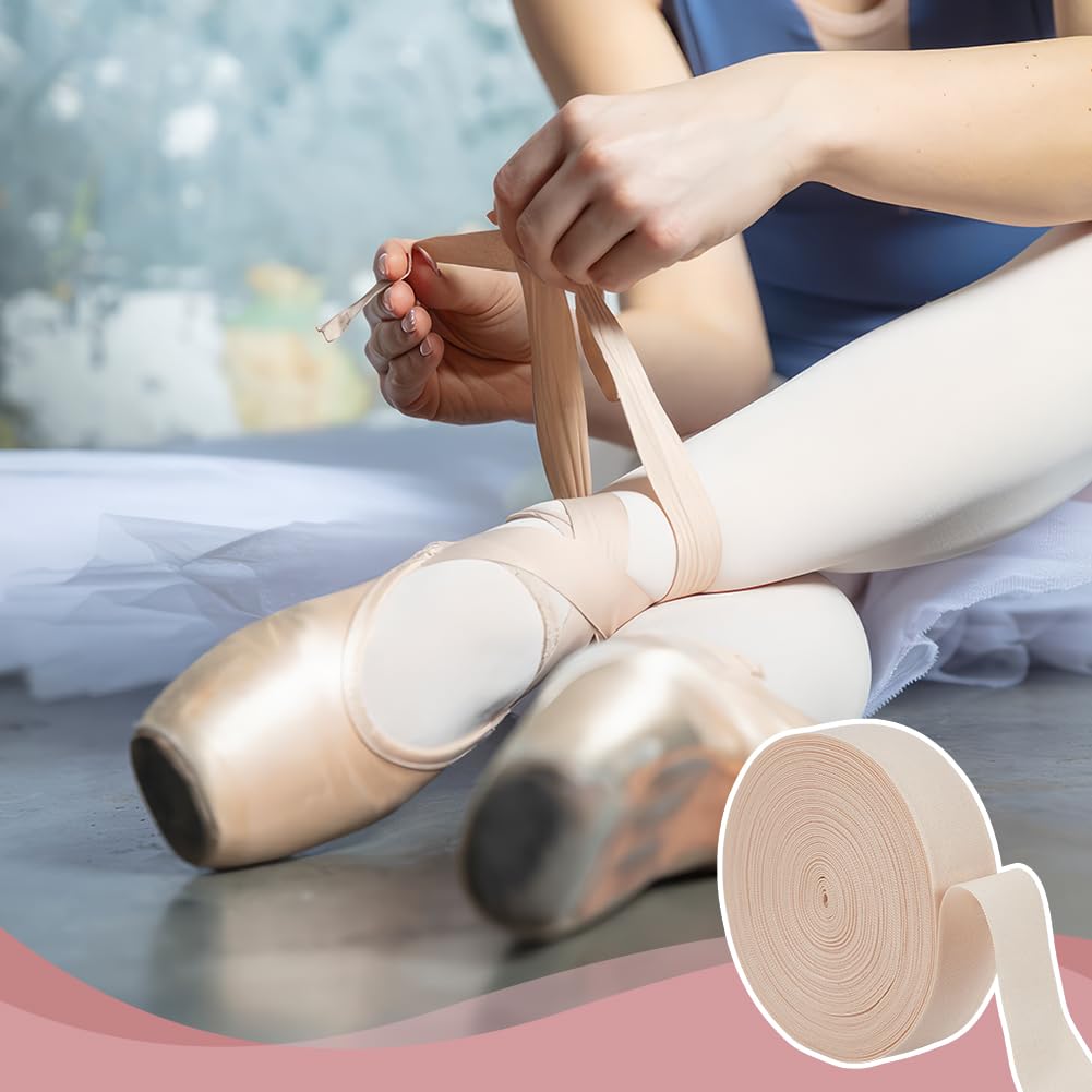 OLYCRAFT 20 m Ballet elástico Punta zapato 22 mm Satén Stretch Cinta Rodillo