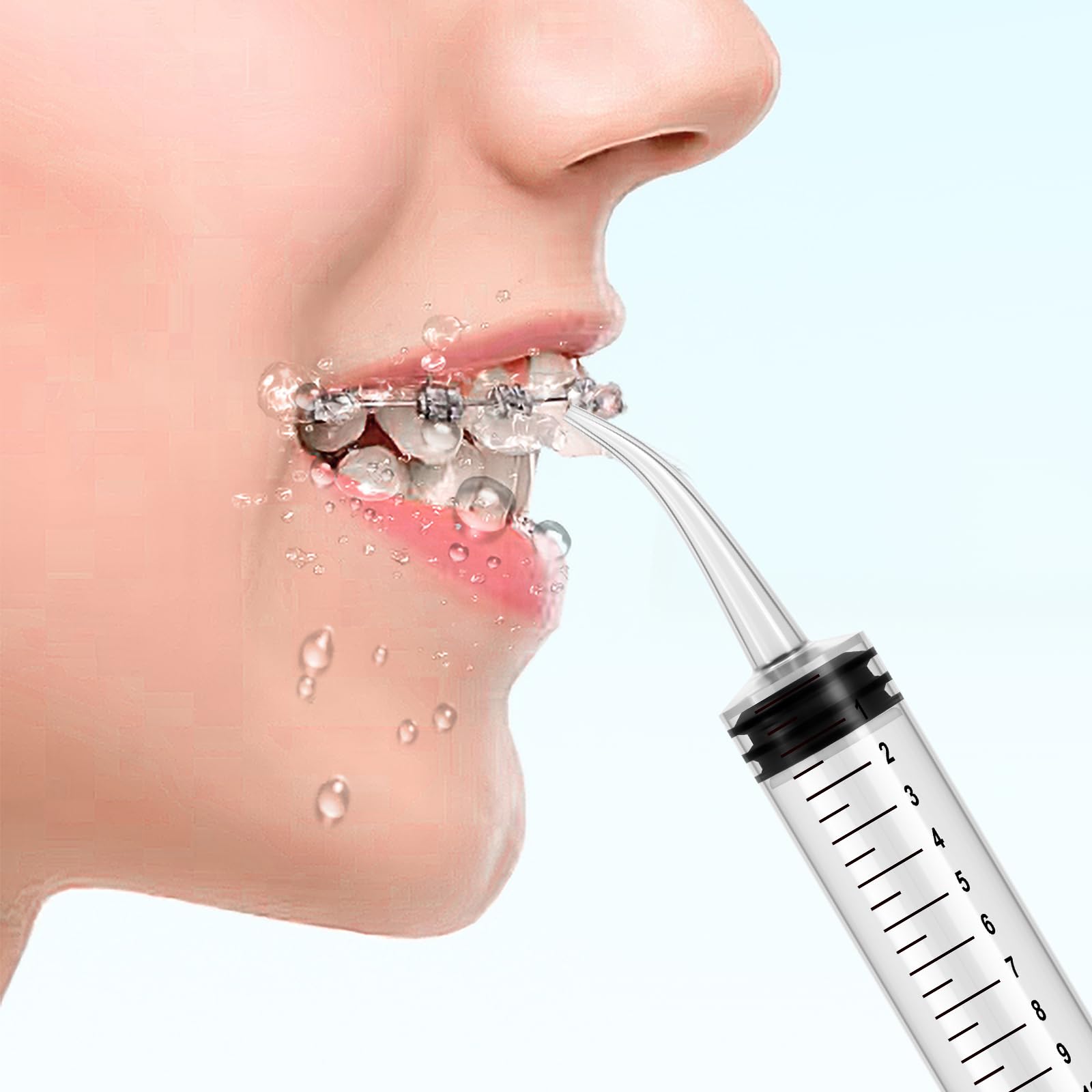 Lot de 4 seringues dentaires de 12 ml seringue dentaire en plastique transparent avec pointe incurvée et verre doseur pour soins bucco-dentaires et nettoyage