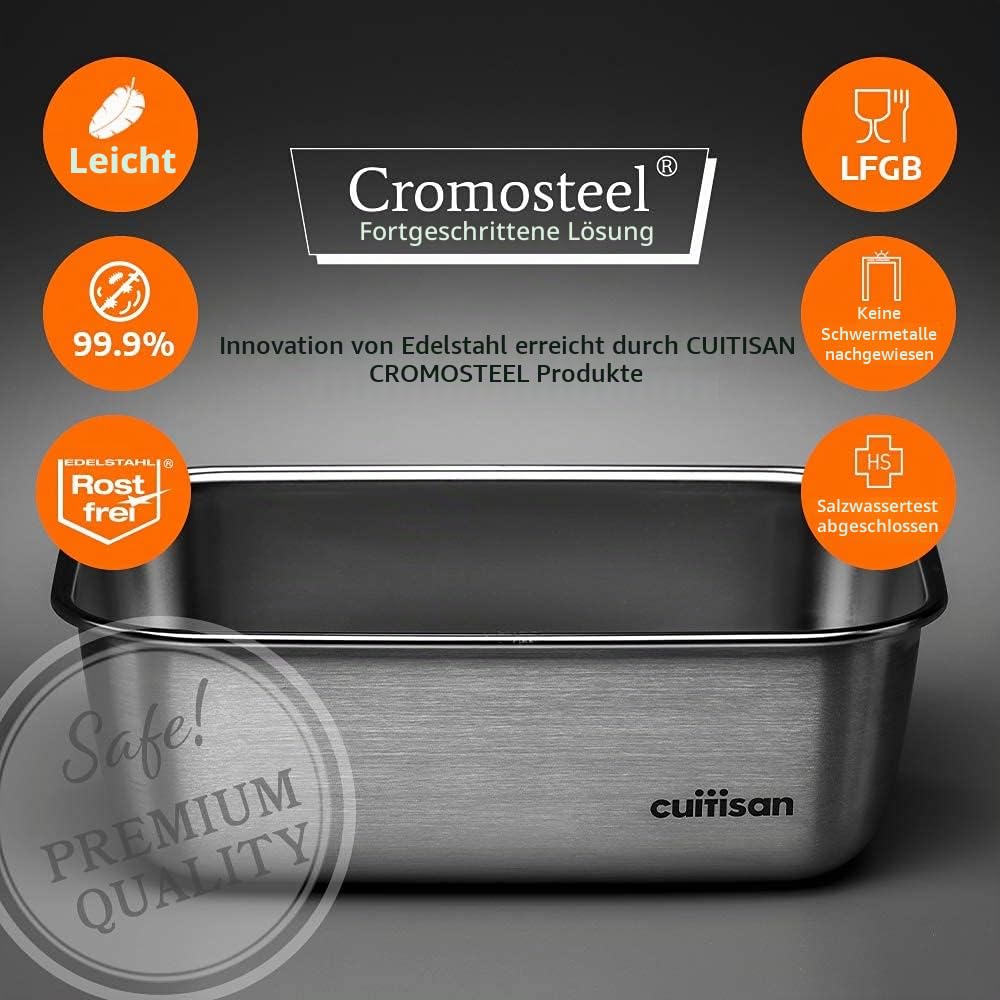 CANDL Cuitisan (Flora) Frischhaltedose aus rostfreiem Edelstahl mit Clipverschluss-Deckel, rechteckig, geeignet für die Mikrowelle + Ofen, Vorratsdose, EC7-SS09 1900ml