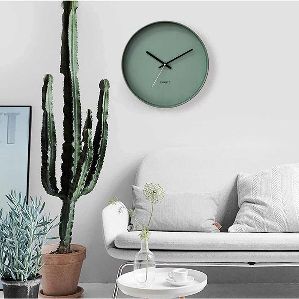 Horloge art moderne verte 12 pouces au mécanisme silencieux anti-tic-tac