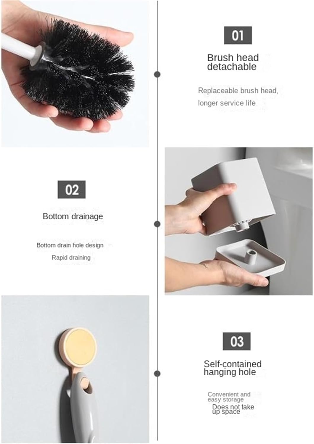Brushes Toilet Bowl Brush and Holder(2)
