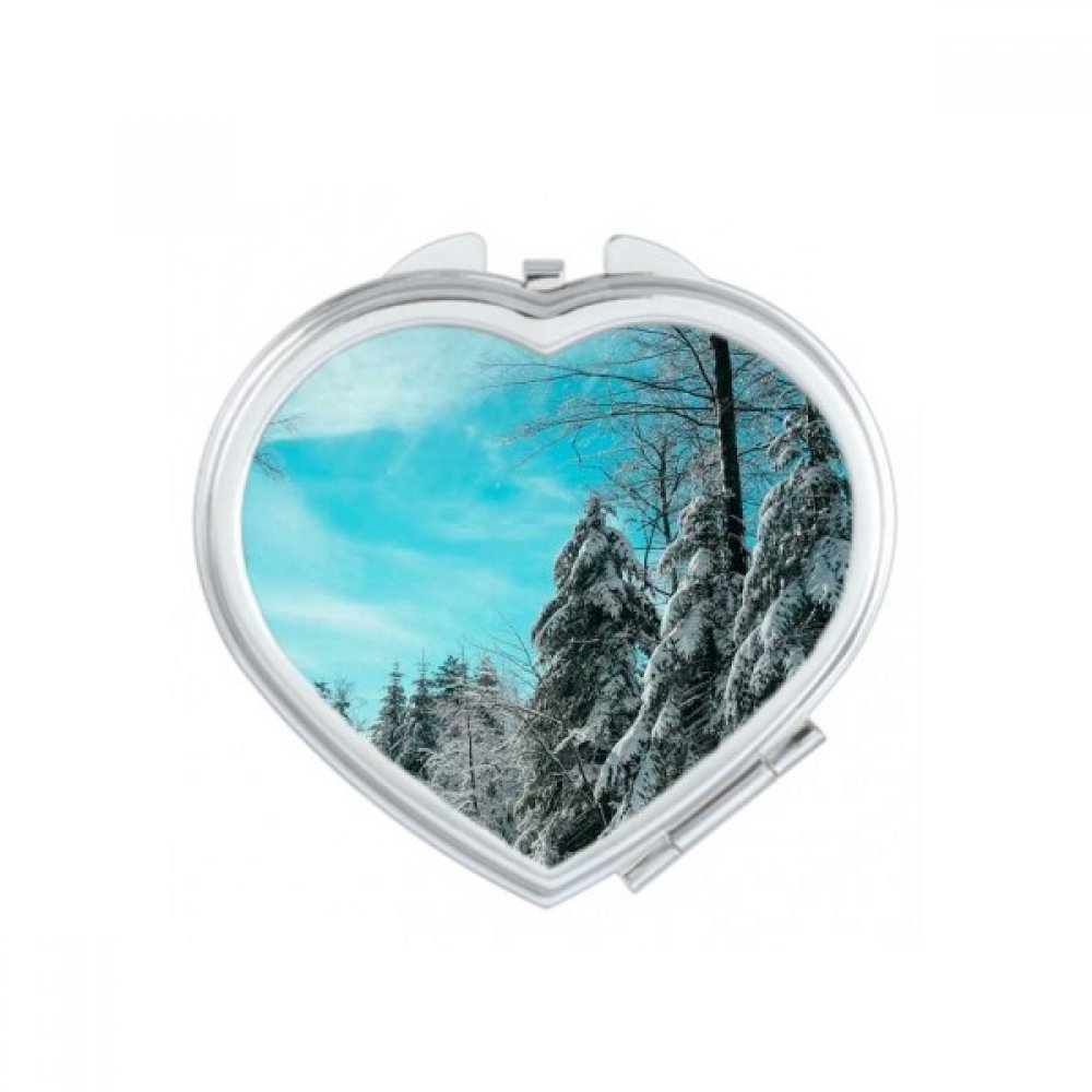 Miroir compact portable maquillage cœur et nuages pour sac à main