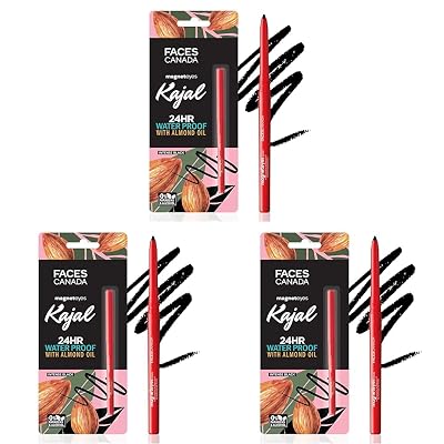 FACESCANADA Magneteyes Kajal Stick- Black, 0.35G | 24 Hr Long Stay | One Stroke Smooth Glide | Waterproof, Smudgeproof &