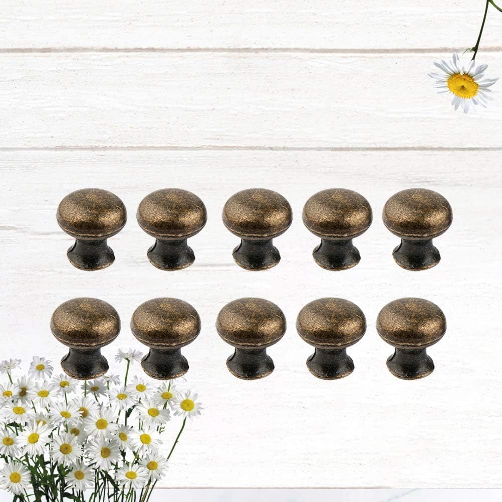 Round Pull Knobs Handles, 10 Pcs Alloy Round Head Drawer Handle Antique Single Hole Drawer Knob Furniture Knob Cupboard Cabinet Pull Handle