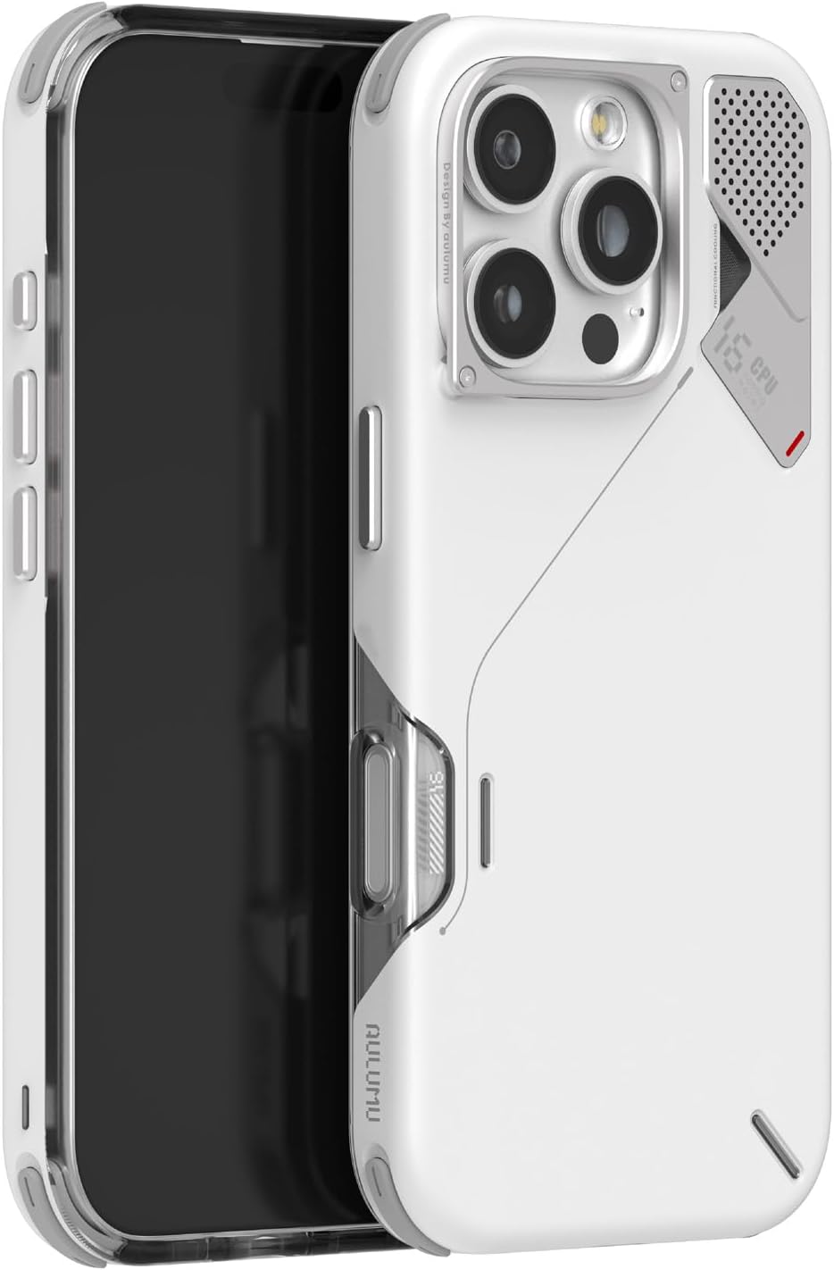 Aulumu A16 Shockproof iPhone 16 Pro Case | Updated Camera Control | Real Cooling | Aluminum Alloy Camera Frame | Multi-Layer Composite Protection - White