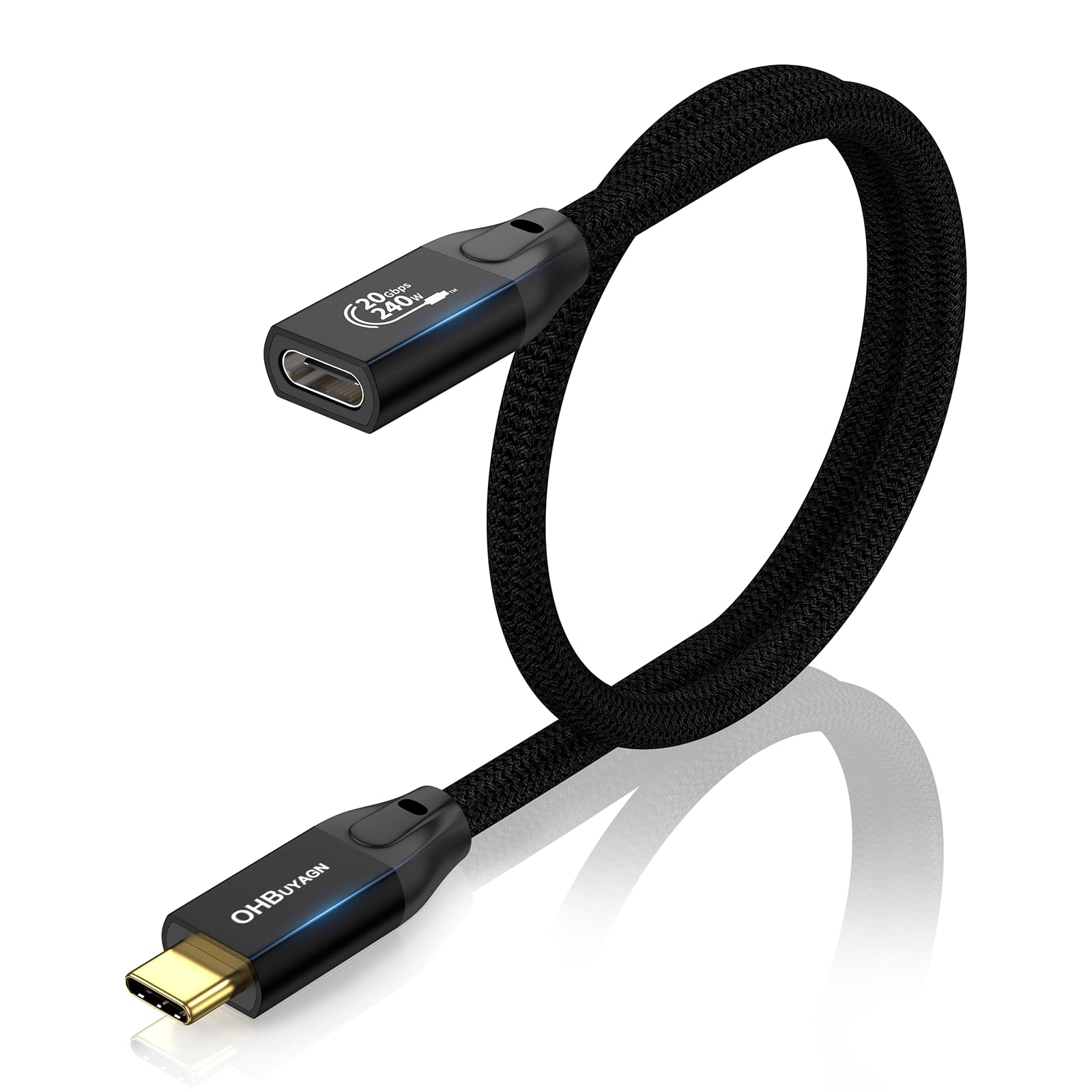 Cavo di prolunga USB-C, da 20 cm, da maschio a femmina USB 3.1 per Nintendo Switch, MacBook e