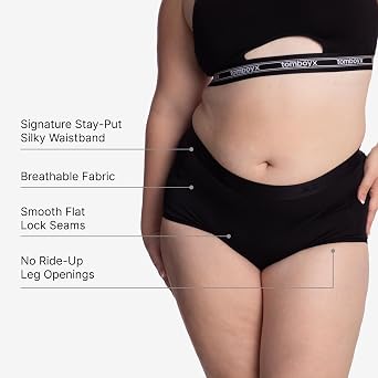 TomboyX Tucking Boy Shorts Underwear Secure Compression, Sustainable Soft Stretch Fabric, Inclusive Fit High Waisted Panties