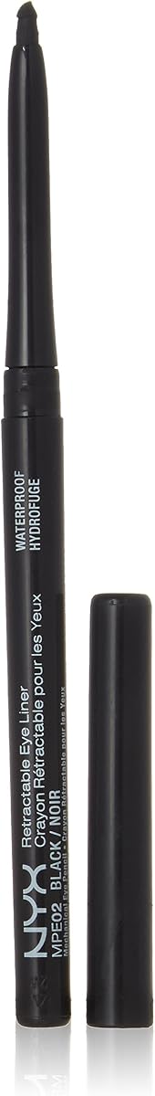 Delineador de ojos retráctil impermeable color MPE02 negro
