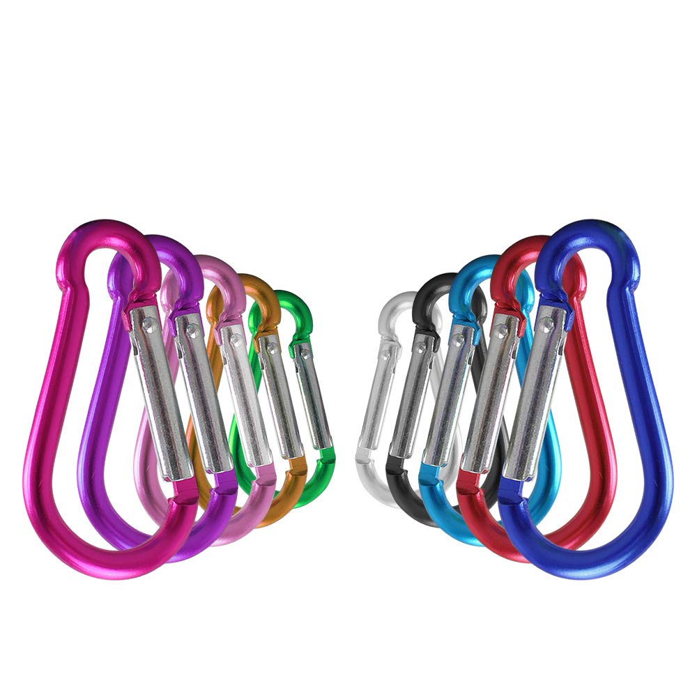 OMUKY Carabiner Clips Aluminum Spring-loaded Gate Clip Hook for Camping Traveling Hiking Keychains Outdoor Multicolored