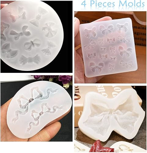 Miniatura 9 de FineInno 2 moldes de joyería de resina con nudo de lazo, molde de silicona para aretes, kit de fabricación de moldes de resina epoxi para