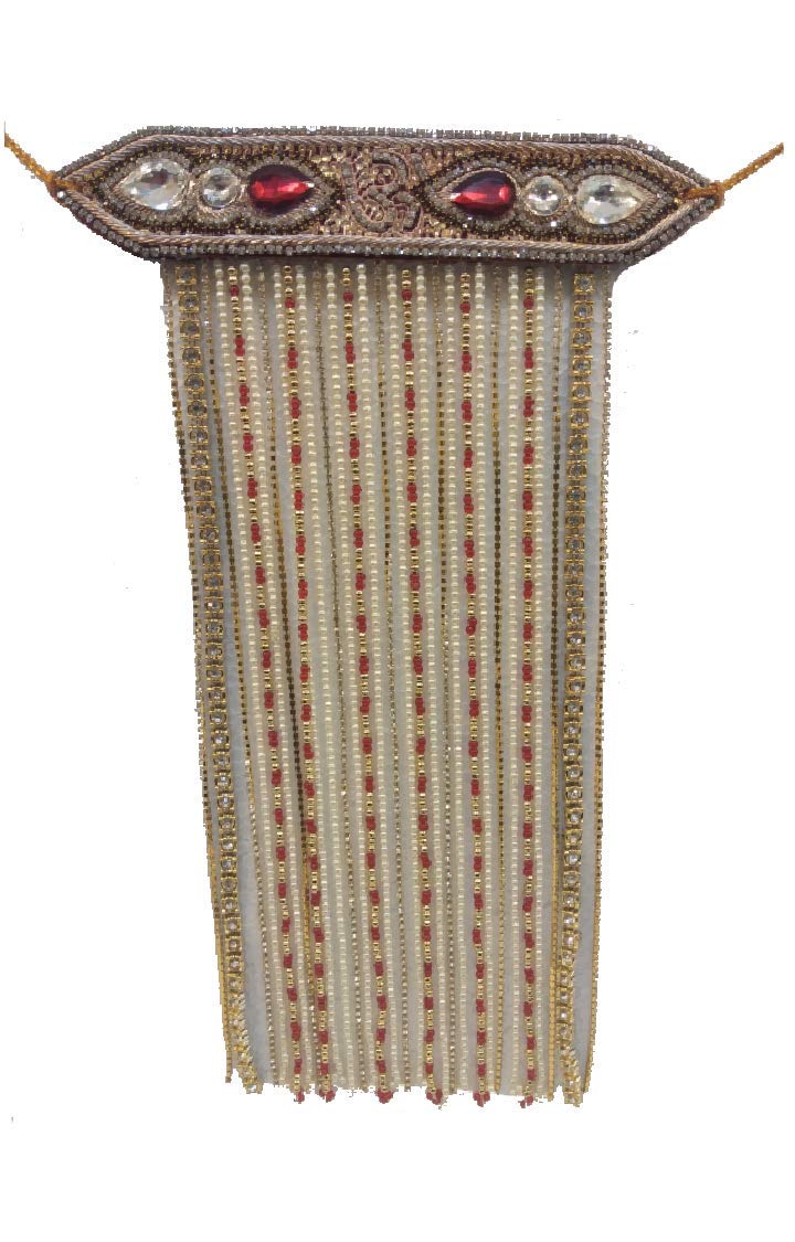 J.Tushar Elegant Pearls and Stones Laces Sehra in Golden, Red and Maroon Colour (B07MB8YJ7K) Amazon Price History, Amazon Price Tracker
