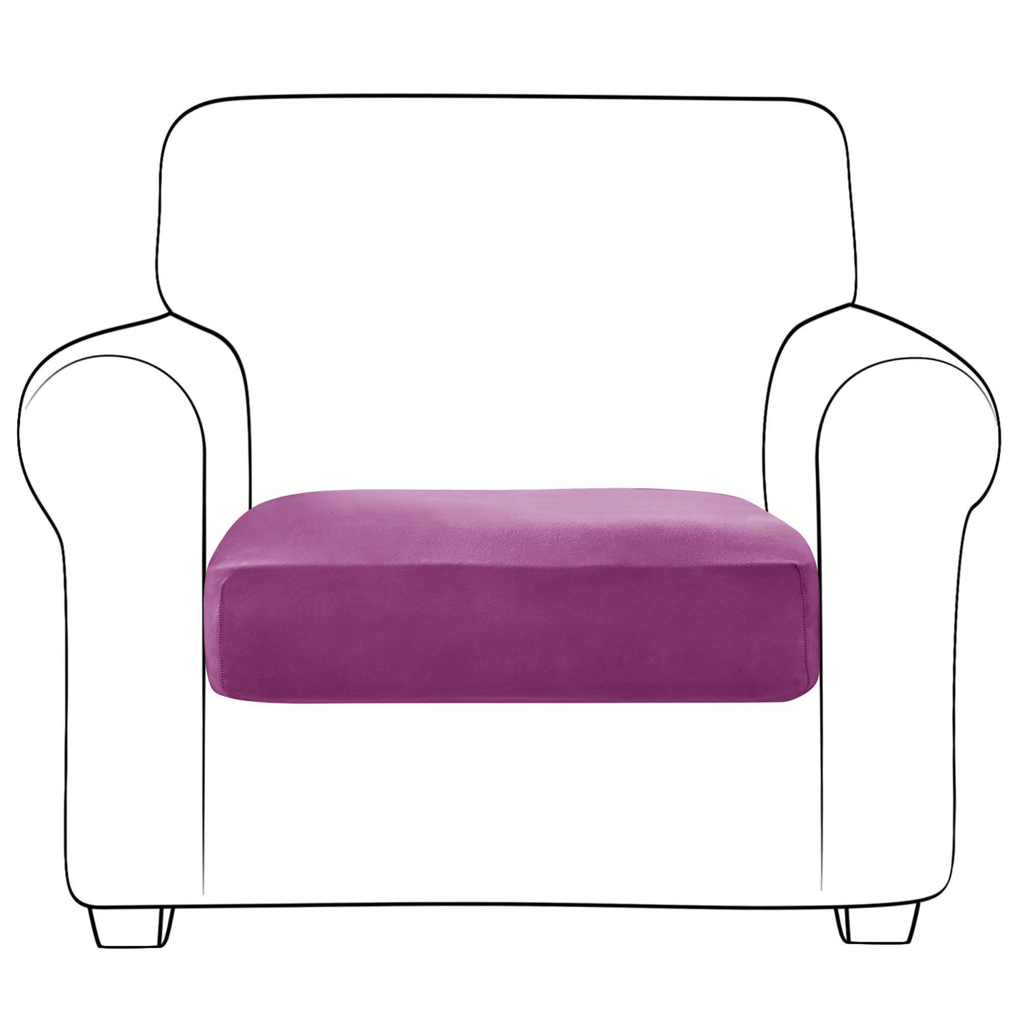 Housse de coussin en velours pour canapé 1 place élastique anti tache
