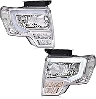 Vista 13 de PIT66 Conjunto de faros delanteros compatible con Ford F150 2009 2010 2012 2013 2014 solo compatible con modelos halógenos de fábrica, faros