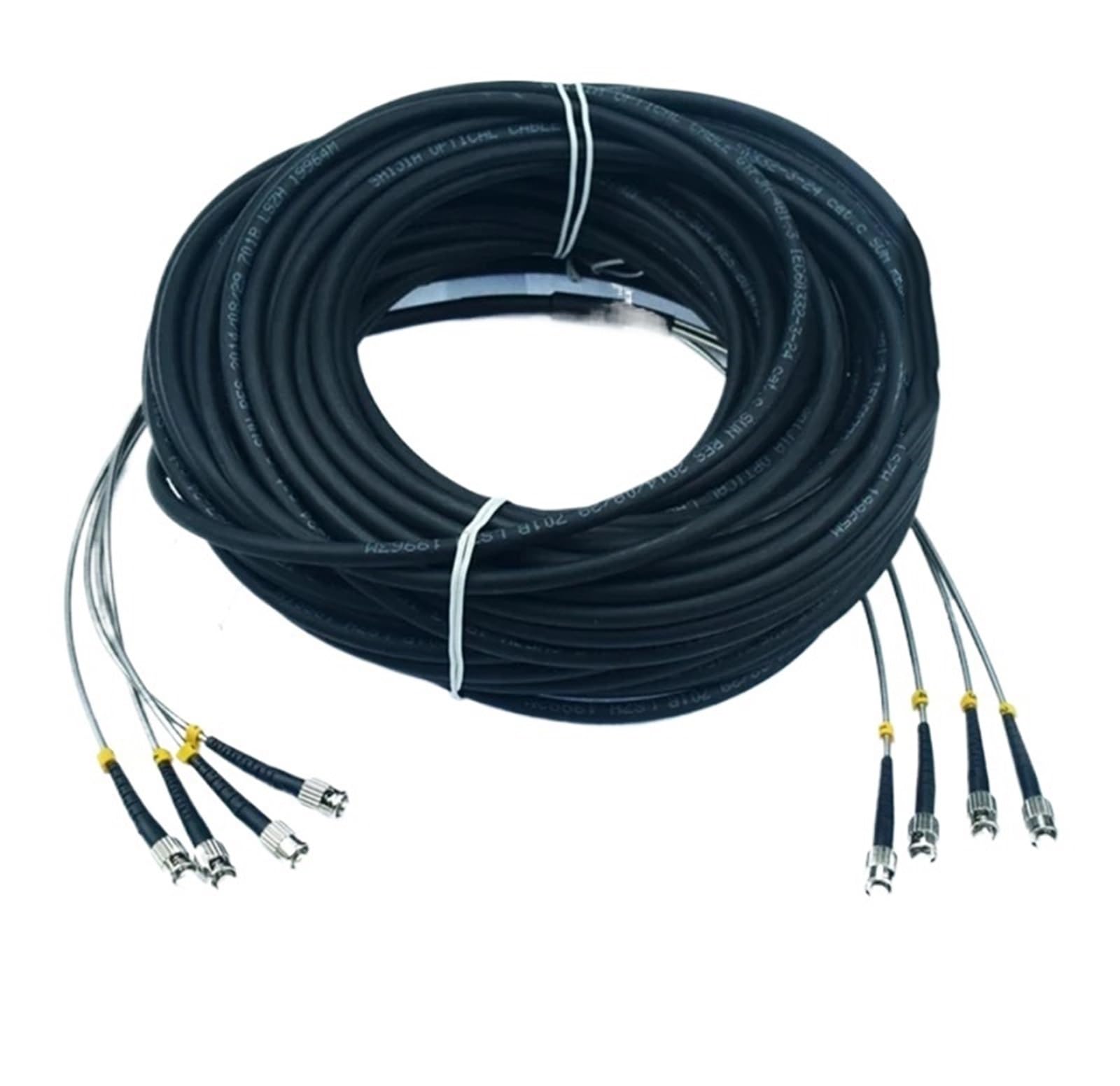 Cordon de Brassage Fibre Optique extérieur CPRI 100 m LC SC FC St 4 conducteurs SM MM multimode, Cordon de Brassage monomode FTTH FTTA 4 Fibres(St-St MM)