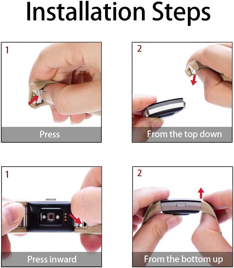 POY Replacement Bands Compatible for Fitbit Charge 2, Classic Edition Adjustable Sport Wristbands, Large Tan Tan Large