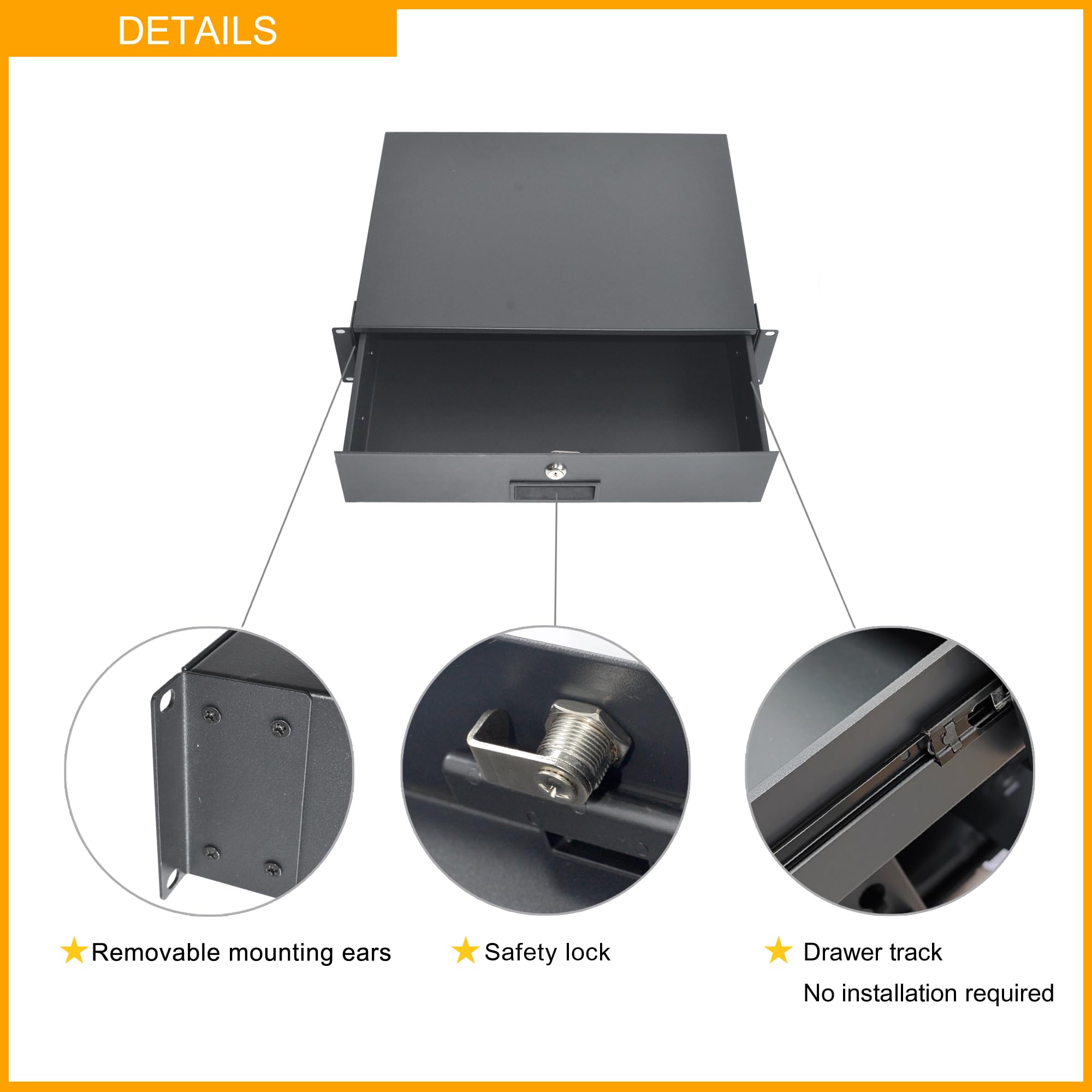 2u Rack Mount Drawer Snapklik.com : RIVECO 2U Rack Drawer 14 Inches Deep, Server Rack Mount ...