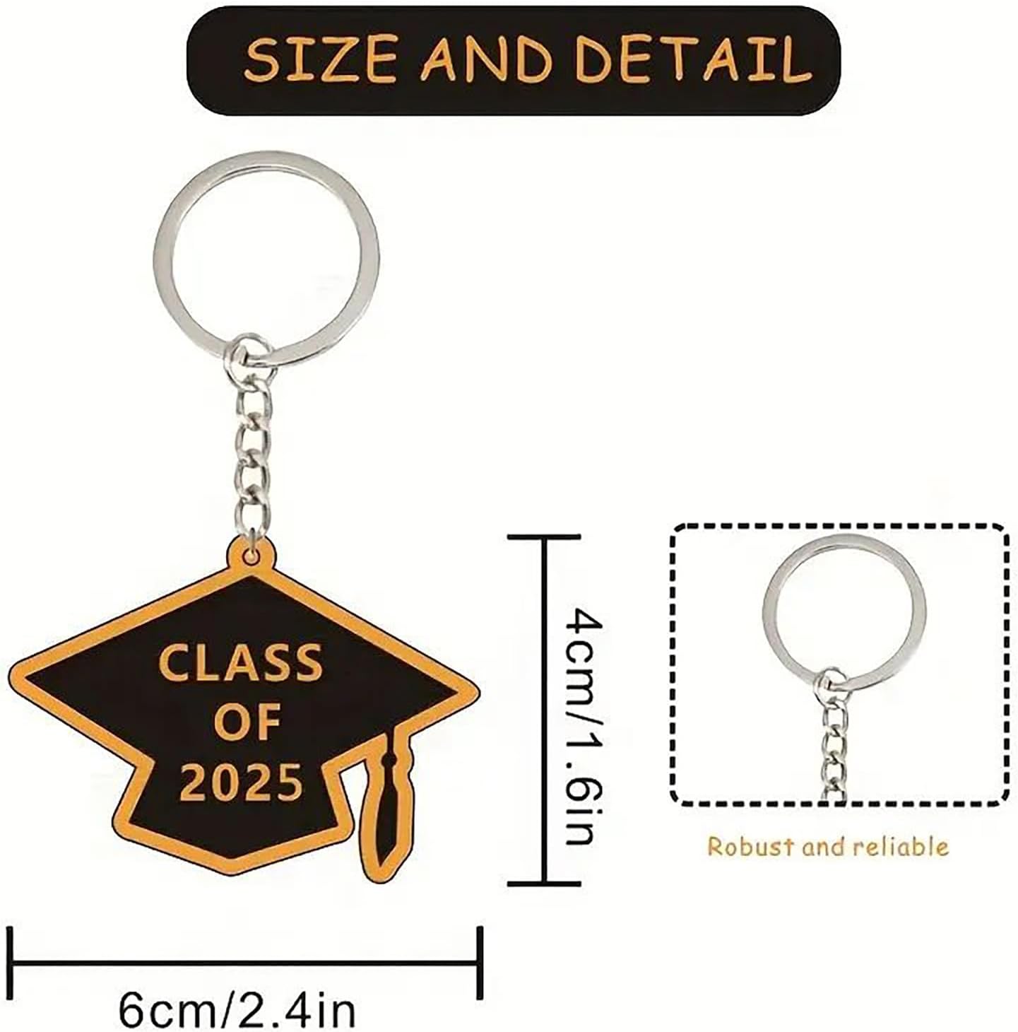 Graduation Keychain Favors | Class of 2025 Graduation Pendant | Grad Celebration Decoration for University College Postgraduate Commemorative Keepsake - Image 5