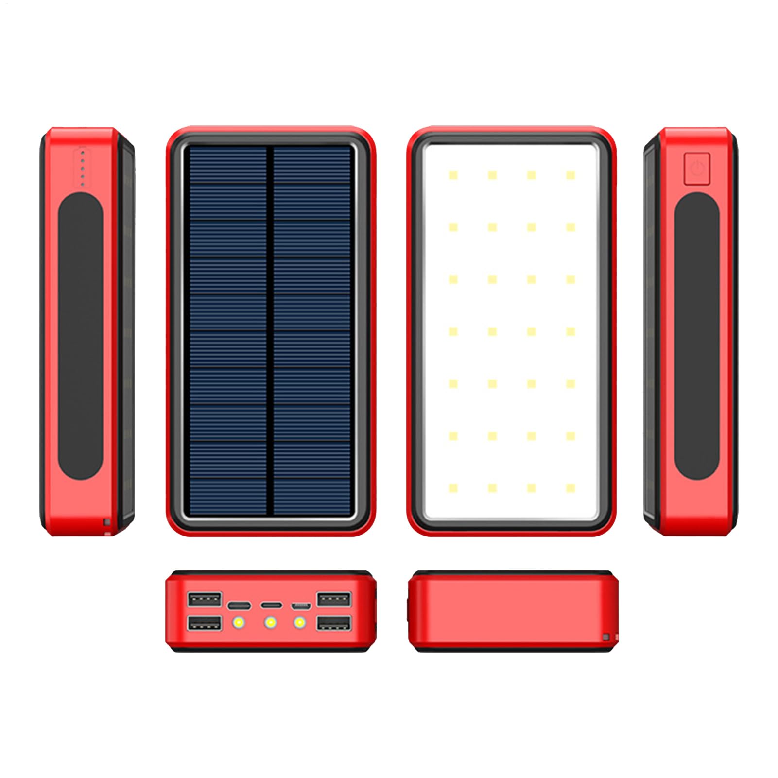Caricabatterie Solare Cellulare Batteria Da 20000mAh Per Dispositivi | Power Bank Solare Portatile per Telefono Batteria Portatile per Campeggio Pendolarismo Picnic Escurs