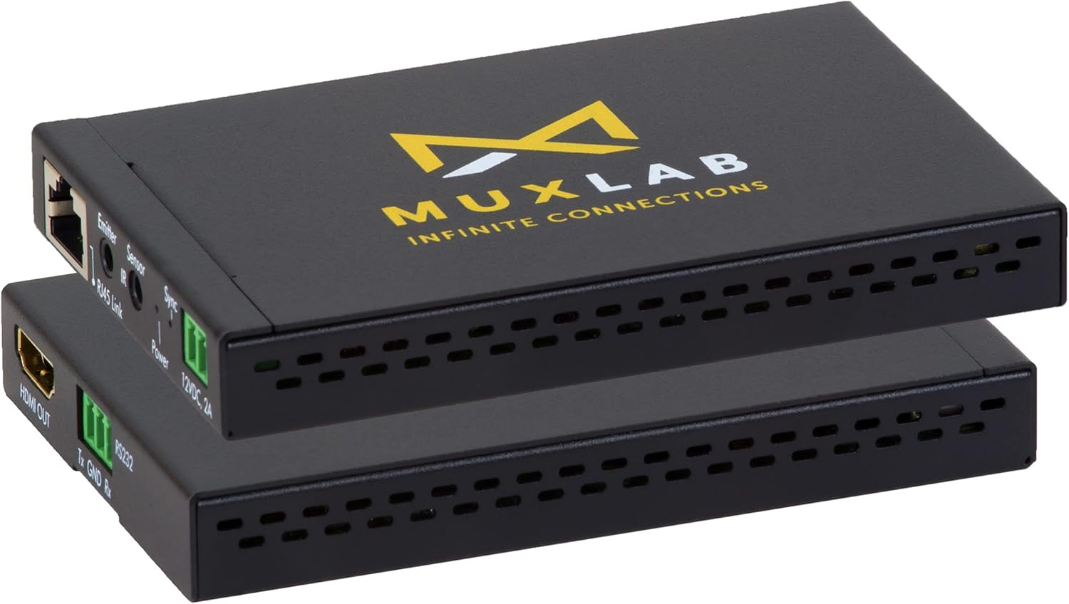 MuxLab HDMI HDBaseT Extender Kit Ultra HD 4K | 60FPS 4:2:0 | 230 Feet (70m) Over Cat5e/6 | Transmitter and Receiver | Bi-Directional IR | RS-232 | HDCP 2.2 | Digital HDBT HDMI Extender | No Driver