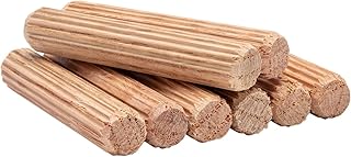 7/16" x 2-1/2" Oak Hardwood Fluted Dowel Pins, 8-Pack – Joinery Dowels for Furniture Repair, Craft & Woodworking