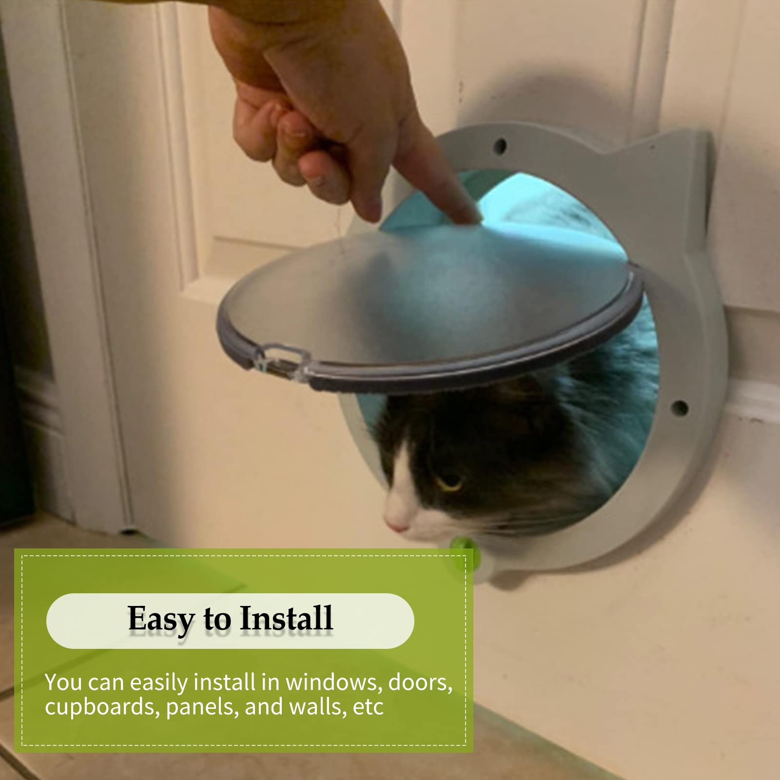 Porte pour chat verrouillable pour portes intérieures et extérieures, chatière intérieure pour animaux domestiques, porte pour chat, installation facile