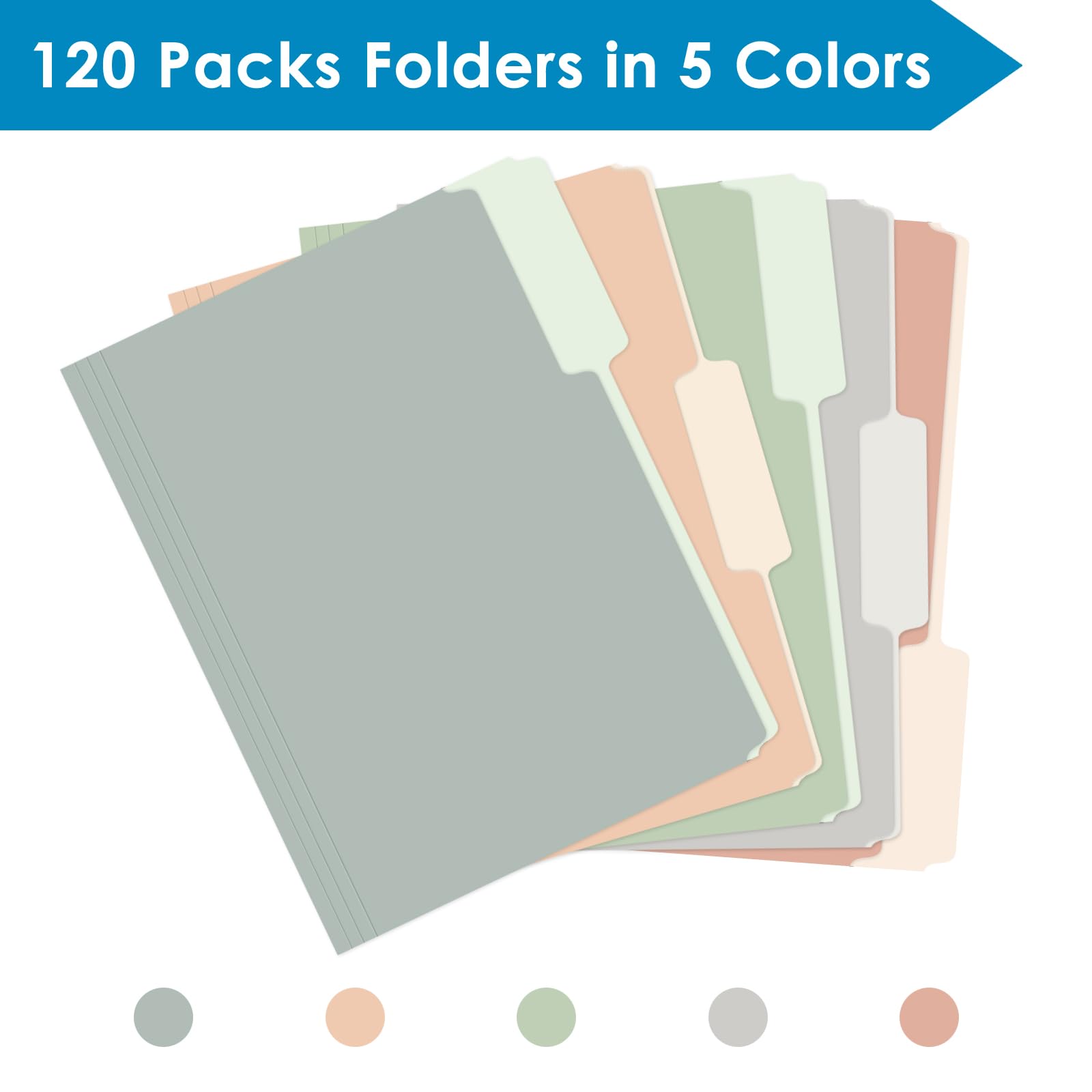 WEMEMORN 120pack Cartella Progetto di colore chiaro