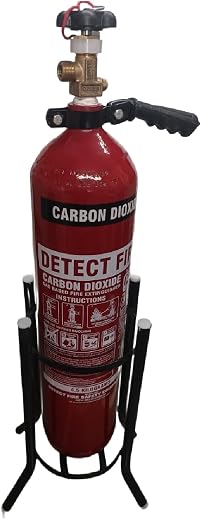 LADWA CO2 Fire Extinguisher with stand – Carbon Dioxide Type for Class B &amp; Electrical Fires – Residue-Free, Portable &amp; Cor...