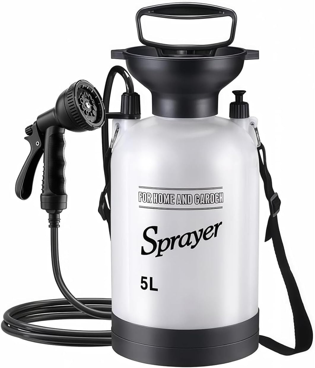 5L Hand Press Portable Shower, 10 Spray Modes with Removable Hose & Shower Head, No Electric Needed – Ideal for Camping Hiking Travel Beach Garden Pet Shower