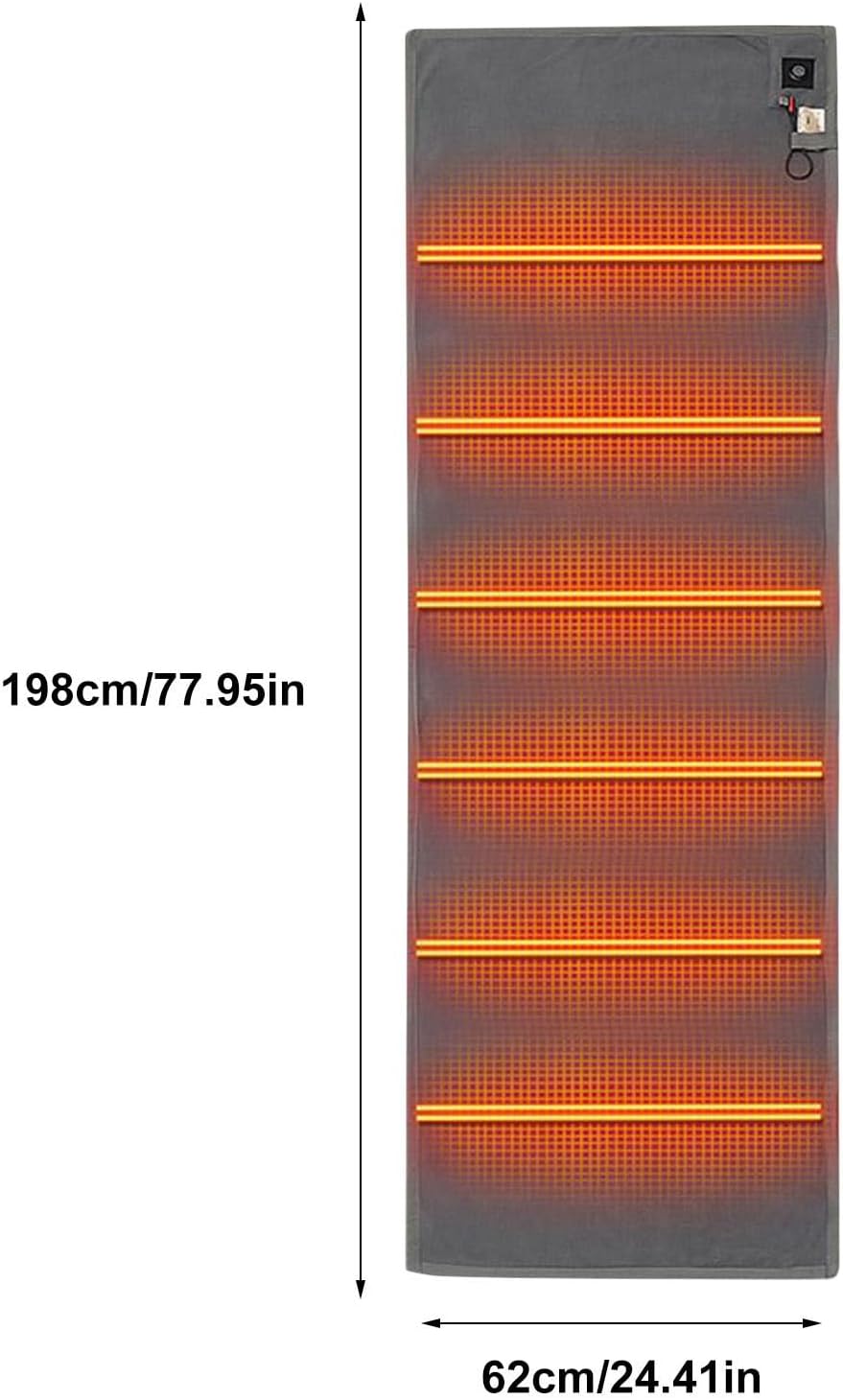 Heated Sleeping Bag Pad, Heated Sleeping Bag Liner, Soft Foldable Warm Adjustable Blanket for Cold Weather Camping Backpacking or Hiking, Multi USB Power Supported