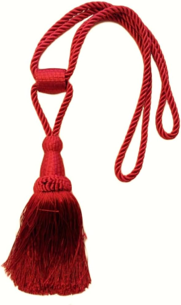 Jones InteriorsRed - X2 Monaco Designer Tassel Rope Tie Back For Fabric Curtain