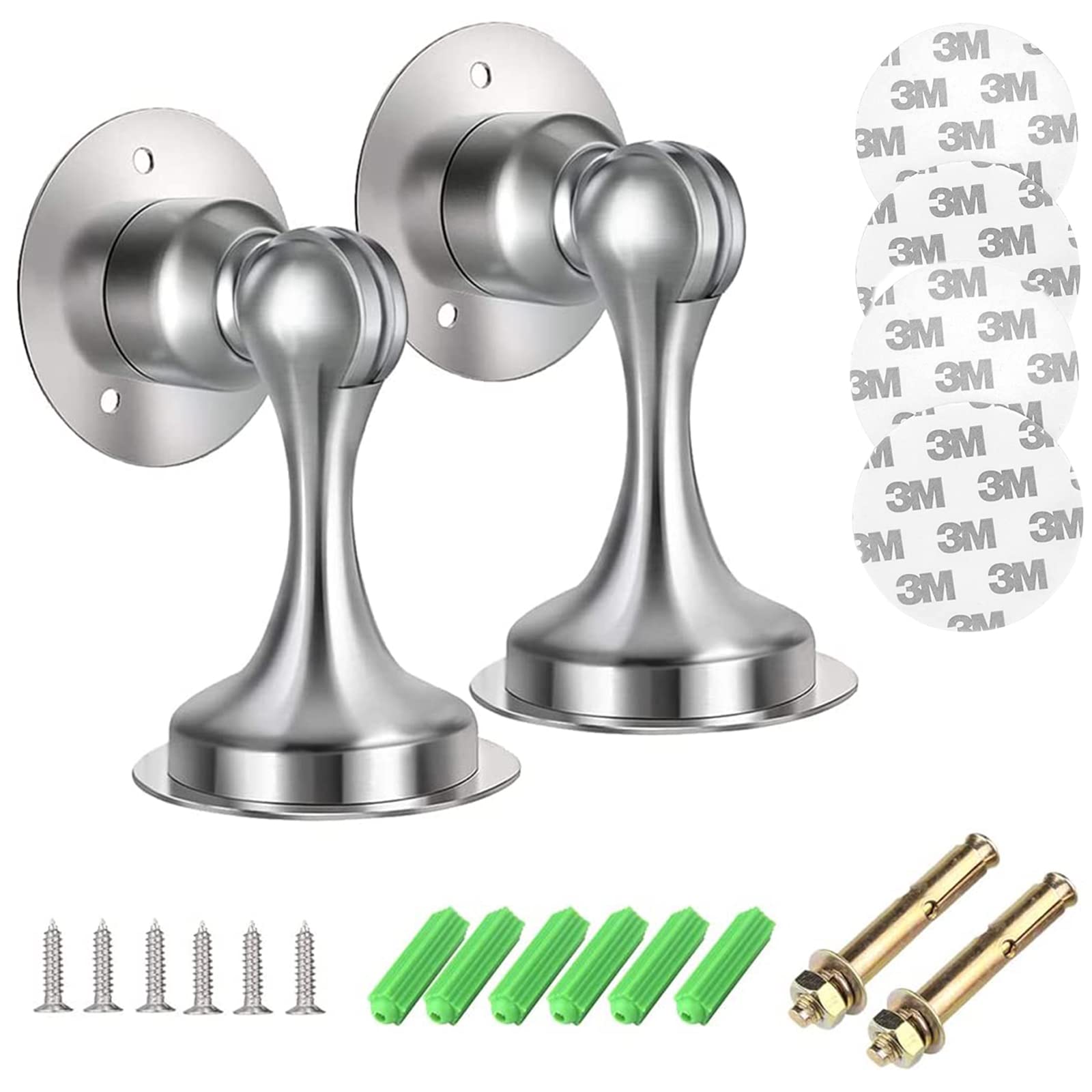 Butée de porte magnétique en acier inoxydable lot de 2 anti-chocs pour chambre