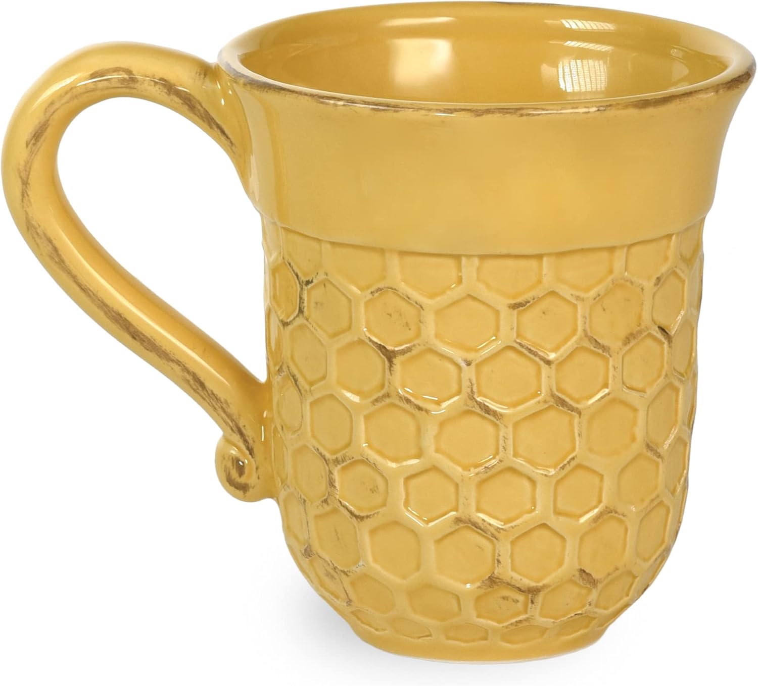 Boston International Embossed Ceramic Coffee Mug/Cup, 13-Ounces, Honeycomb - Image 2