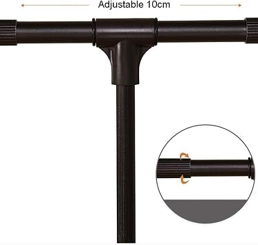 Wardrobe Garment Bar - Wardrobe Clothes Hanger Rail Soft Return, Lift Pull Down Adjustable Width Hanging Rod, Metal Wardrobe Lifting Rod Width Adjustable, Heavy Duty Wardrobe Lifter(Black,51-65cm)