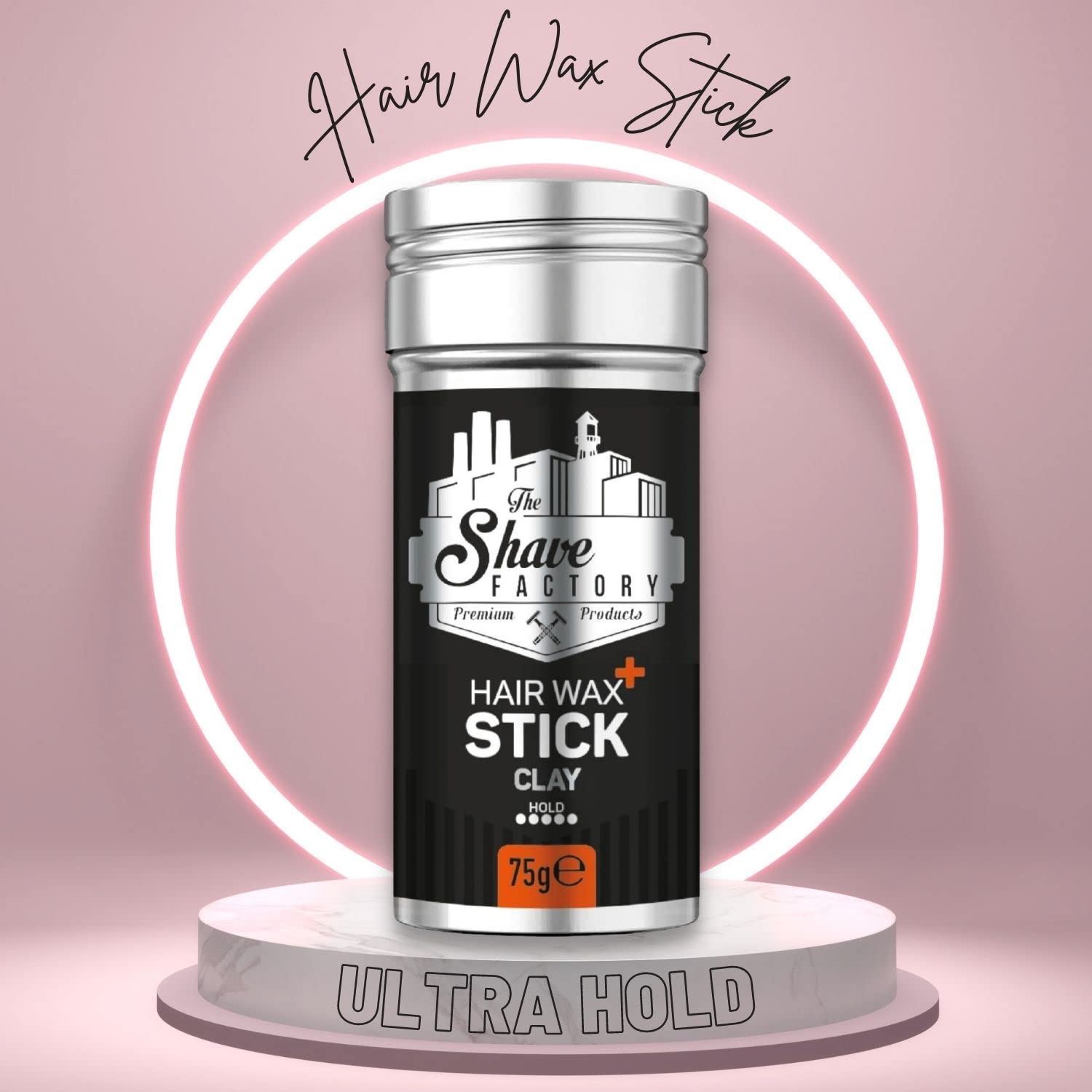 the shave factory Hair Wax Stick Clay, Long-Lasting Styling Wax for Smoothing & Slick Finish on Hair Wigs - 2.7 Oz (75G) (1 Piece)