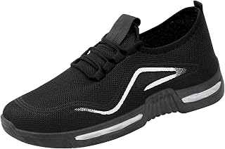 Generic Mens Athletic Walking Shoes Elastic Lace Up Sneakers Lightweight Breathable Mesh Casual Sport Running Trainers