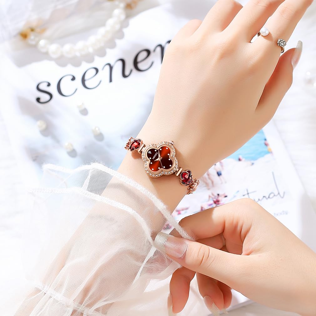 NIBOSI Armbanduhr für Frauen, Armband, Kristall, Diamant, Armreif, Damen, klein, modisch, luxuriös, dünn, wasserdicht, Quarz, Mädchen, Ehefrau, Geschenke, grüne Armbanduhr