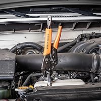 Vista 3 de Klein Tools 38663 - Juego de alicates de bloqueo, punta larga de 7 pulgadas y mordaza curvada de 10 pulgadas, alto par de torsión y potencia